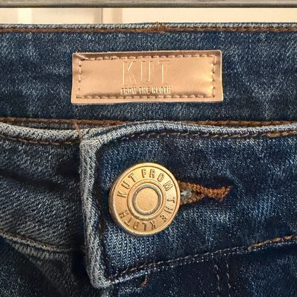 Kut from the Kloth Fay wide cuff, highly waist straight leg jean. - Picture 4 of 4